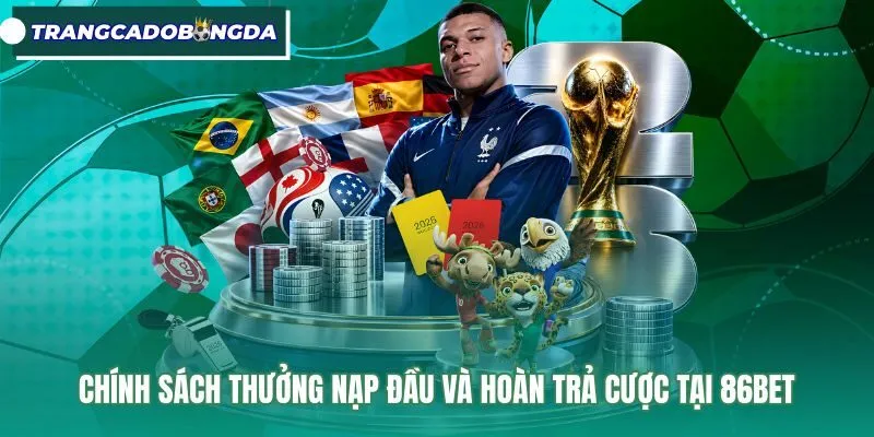 Gói ưu đãi nạp đầu và tỷ lệ hoàn trả tại 86Bet